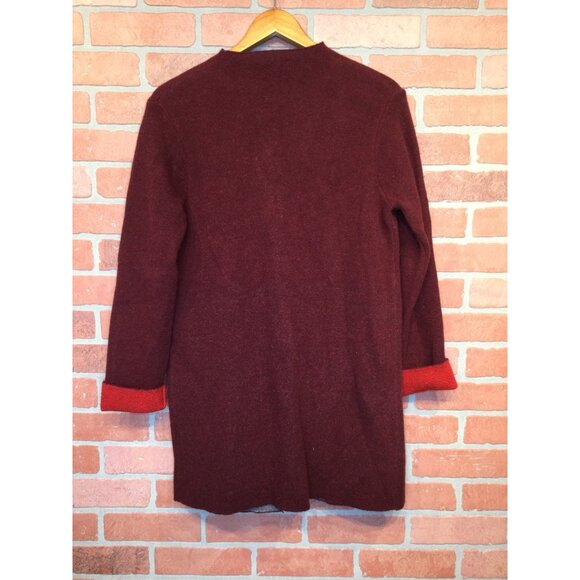 Aida A Ida Italian Wool Blend Womens Cardigan Jacket Size S Two Tone Red - Picture 2 of 7